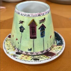 Yankee Candle Shade and Plate
Birdhouse and flower design
New! Never used!